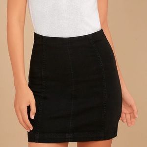 Free people washed black mini skirt